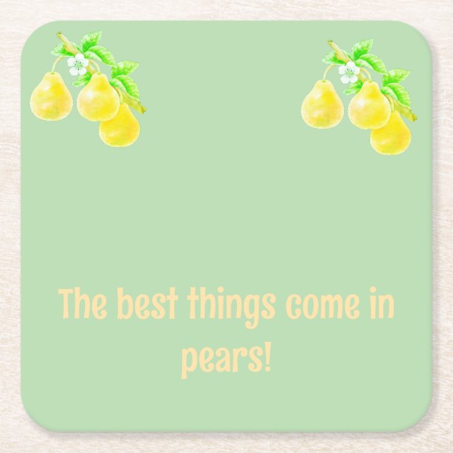 Pear Baby Dusche Rechteckiger Pappuntersetzer (Vorderseite)