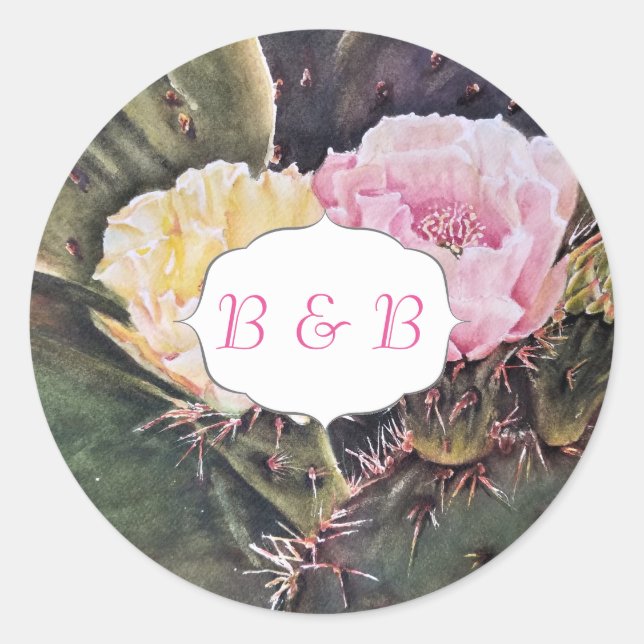 PEAR CACTUS-BLUME RUNDER AUFKLEBER (Vorderseite)