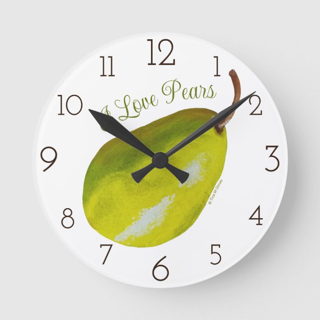 Pear Clock Runde Wanduhr (Vorderseite)