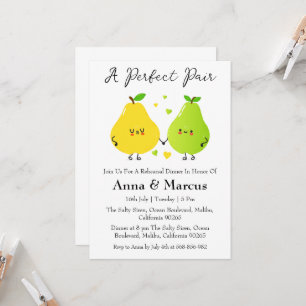 Pear Couple ein perfektes Paar Bridal Abendessen Einladung