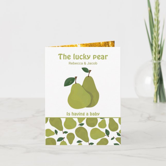 Pear couples with picture Baby Shower Invitation Einladung (Vorderseite)