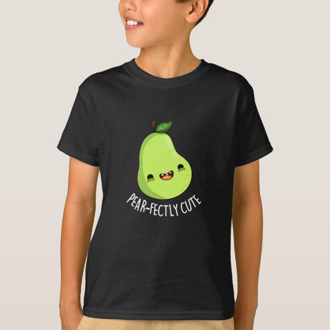 Pear-fein Niedliches Fruchtpear Dark BG T-Shirt (Vorderseite)