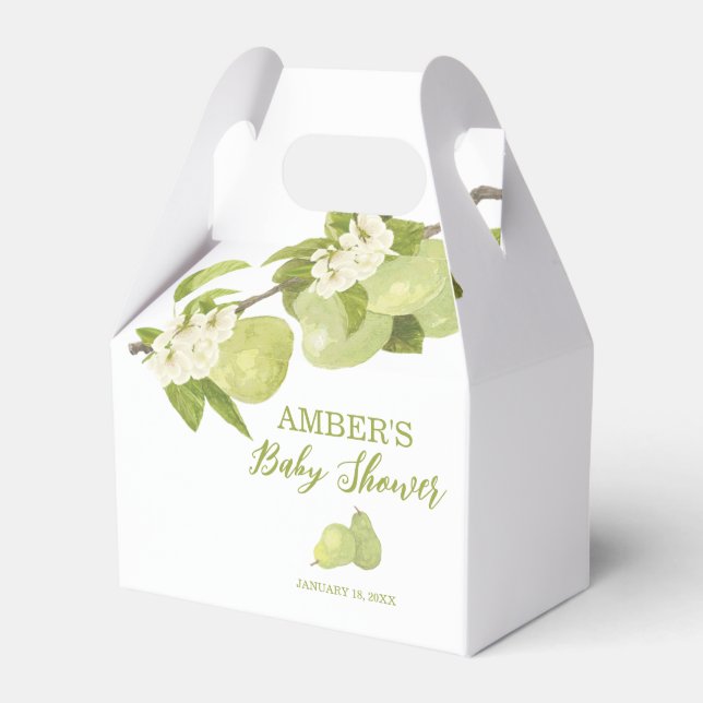 Pear Fruit Baby Dusche Geschenkschachtel (Vorderseite)