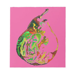Pear fruit pop art watercolour illustration notizblock
