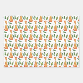 Pear Lemon Beets Wtercolor Art handbemalt Geschenkpapier Set