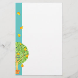 Pear Tree aquamarin Stationery Briefpapier
