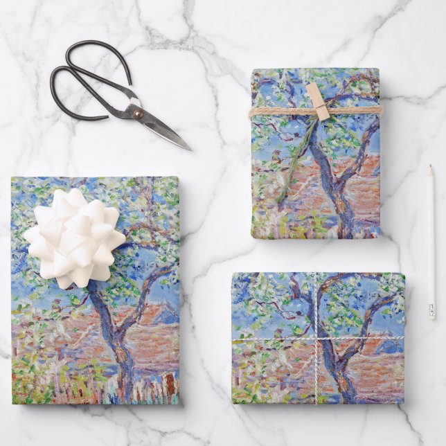 Pear Tree in Blume - Claude Monet Geschenkpapier Set (Vorderseite)