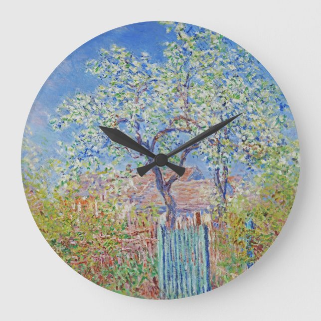 Pear Tree in Blume - Claude Monet Große Wanduhr (Vorderseite)