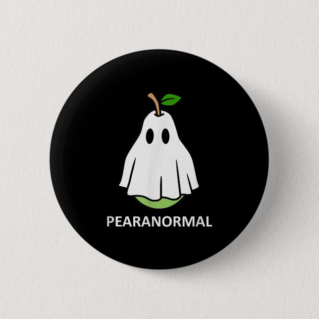 Pearanormal Cute Ghost Pear Halloween Costume Funn Button (Vorderseite)