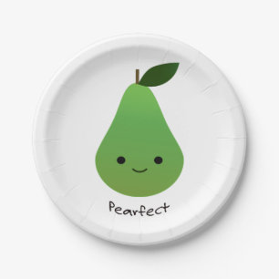Pearfect Niedlich Kawaii Pear Pappteller