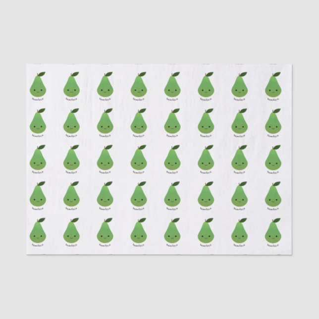 Pearfect Niedlich Kawaii Pear Seidenpapier (Vorderseite)