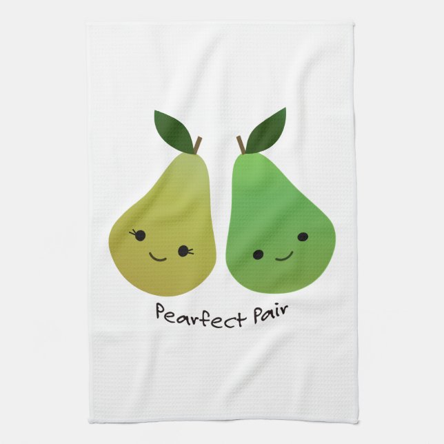 Pearfect Pear Kawaii Birnen Geschirrtuch (Vertikal)