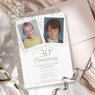 Pearl 30. Hochzeitstag Foto der Kindheit Einladung