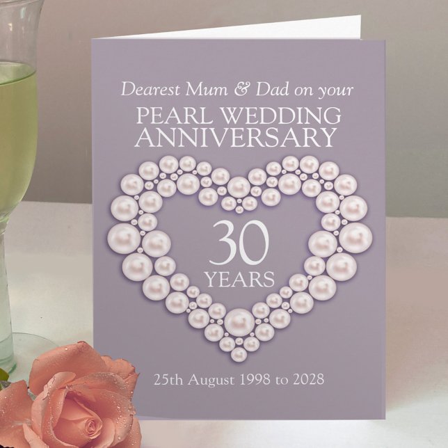 Pearl 30. Hochzeitstag Mama und Papa Karte (Von Creator hochgeladen)