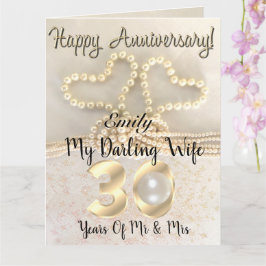 Pearl 30 th Wedding Jubiläumskarte für Ehefrau Karte
