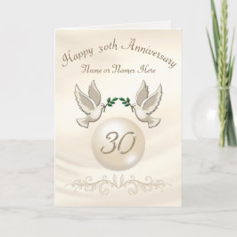 Pearl 30. Wedding Anniversary Cards, Personalisier Karte