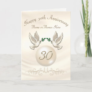 Pearl 30. Wedding Anniversary Cards, Personalisier Karte