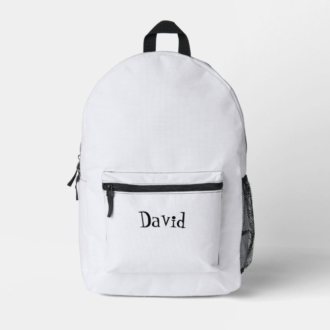 Pearl and Black Personalisiert Name Bedruckter Rucksack (Vorderseite)