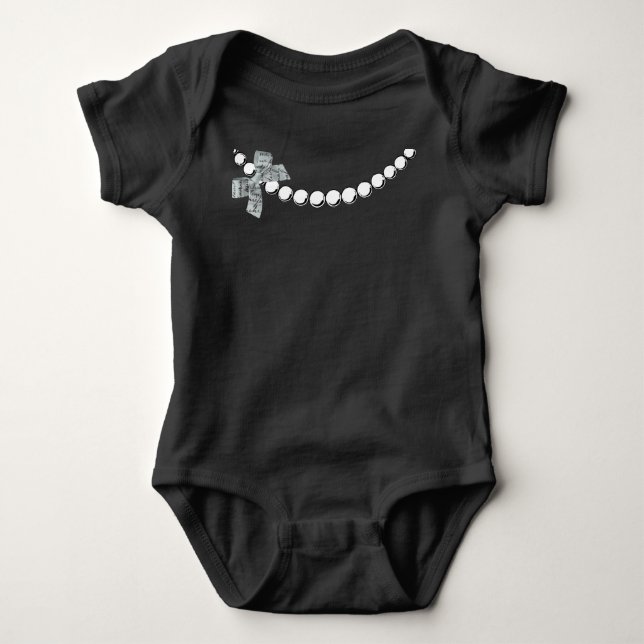 Pearl and Bow Baby Jersey Bodysuit Strampler (Vorderseite)