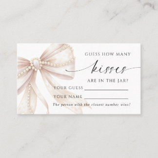 Pearl and Bow How Many Kisses Shower Game card Platzkarte