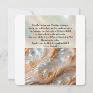 Pearl and Muschel Elegante Klassische Hochzeit Ein Einladung