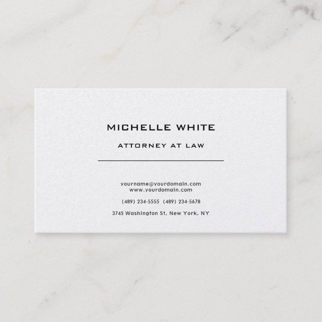 Pearl Attorney at Law Minimalistisch Beruflich Visitenkarte (Vorderseite)