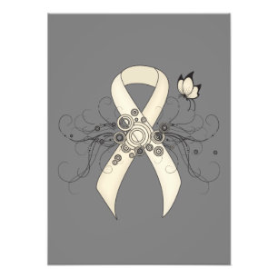 Pearl Awareness Ribbon Butterfly Fotodruck