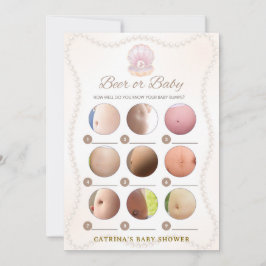 Pearl Baby Shower Game - Editable Name, 5x7 Einladung