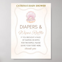 Pearl Baby Shower Game Sign Poster