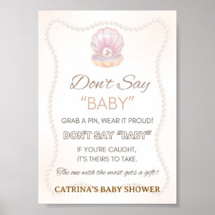 Pearl Baby Shower Spiel Schild