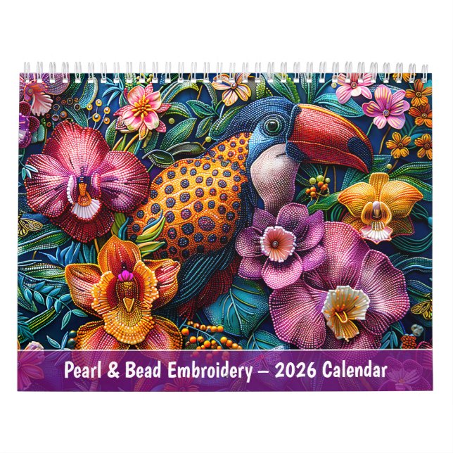 Pearl & Bead Embroidery – 2026 Calendar Kalender (Titelbild)