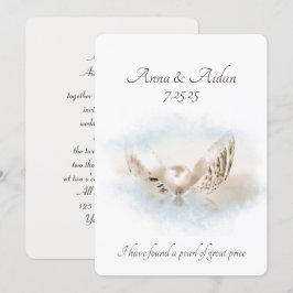 Pearl bei Seashell Wedding Einladung