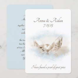 Pearl bei Seashell Wedding Einladung