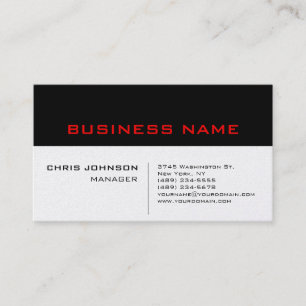 Pearl Black Stripe Unique Manager Business Card Visitenkarte