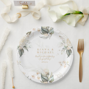 Pearl Blush Bloral Elegance Border Wedding ID989 Pappteller