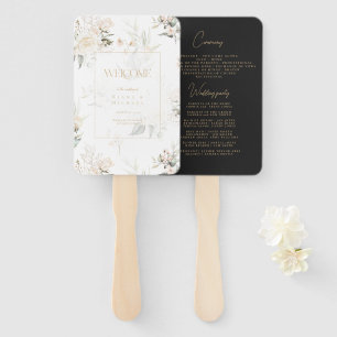 Pearl Blush Bloral Wedding Welcome Ebony ID989 Fächer
