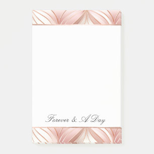 Pearl Blush Pink Rose Gold Abstrakte Hochzeit Post-it Klebezettel