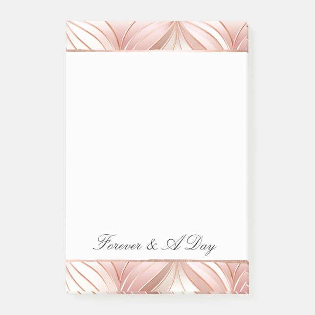 Pearl Blush Pink Rose Gold Abstrakte Hochzeit Post-it Klebezettel (Vorderseite)