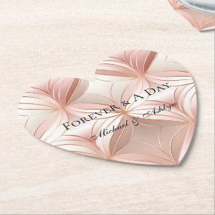 Pearl Blush Pink Rose Gold Abstrakte Hochzeit Untersetzer