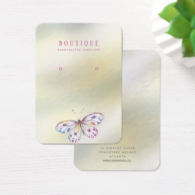 Pearl Butterfly Watercolor Earring Display (Schreibtisch)