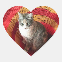 Pearl Cat über Afghanistan Herz-Aufkleber