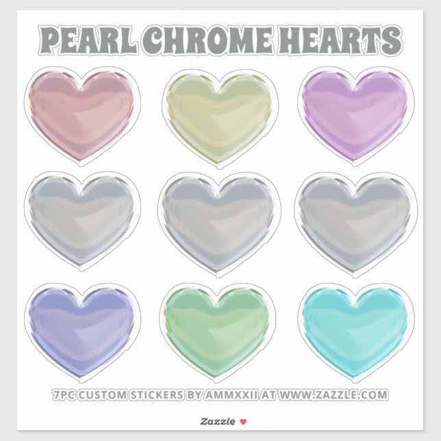 Pearl Chrome Hearts Aufkleber (Blatt)