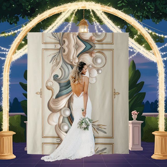 Pearl Coast Elegance Minimalistischer Hintergrund Wandteppich (Von Creator hochgeladen)