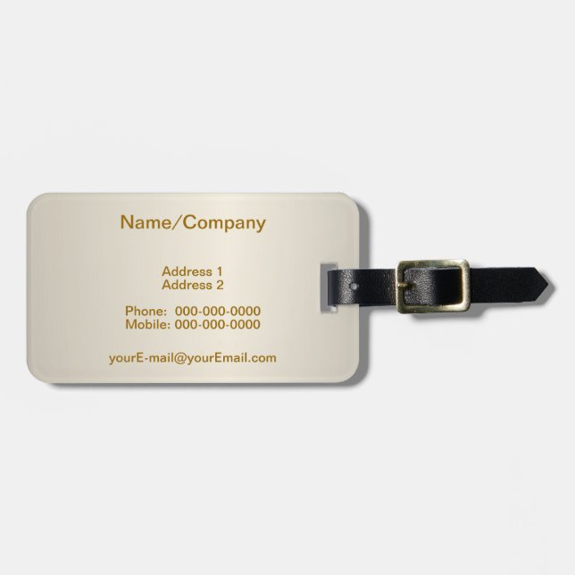 Pearl Cream Luggage Tag Gepäckanhänger (Vorderseite horizontal)