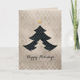Pearl Damask Moderne Weihnachtsbaumkarte Feiertagskarte
