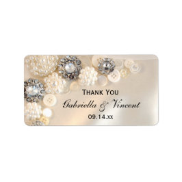 Pearl Diamond Buttons Hochzeit Danke, dass Sie Tag Adressaufkleber