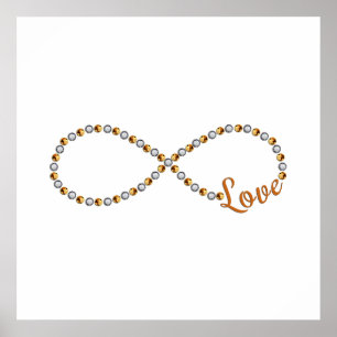 Pearl Diamond Gold Infinity Liebe Poster