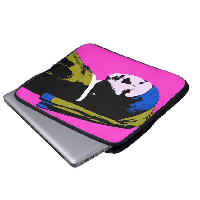 Pearl Earring Pop Art Style Laptopschutzhülle (Vorne Knopf)