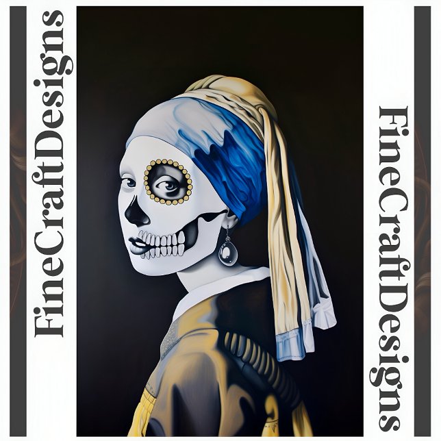 Pearl Earring Skull Vermeer Parody Decoupage L 134 Seidenpapier (Von Creator hochgeladen)