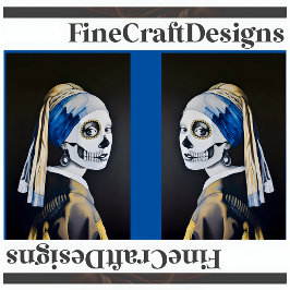 Pearl Earring Skull Vermeer Parody Decoupage LR134 Seidenpapier